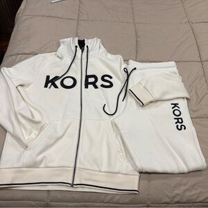 Michael Kors Cream Hoodie with Black Lining